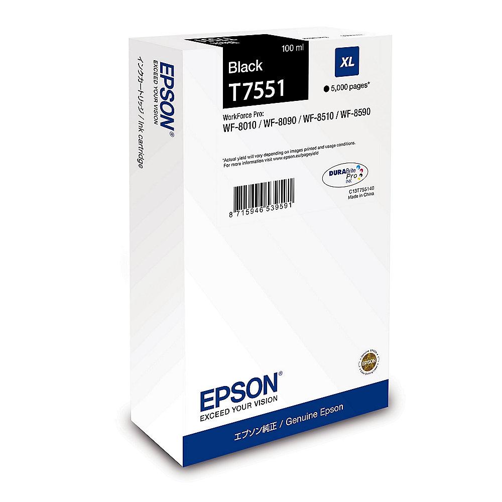 Epson C13T755140 Druckerpatrone schwarz T7551 (ca. 5.000 Seiten), Epson, C13T755140, Druckerpatrone, schwarz, T7551, ca., 5.000, Seiten,
