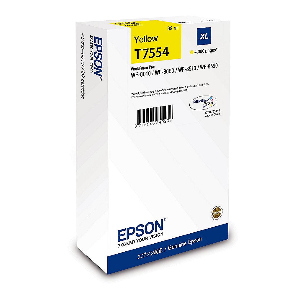 Epson C13T755440 Druckerpatrone gelb T7554 (ca. 4.000 Seiten), Epson, C13T755440, Druckerpatrone, gelb, T7554, ca., 4.000, Seiten,