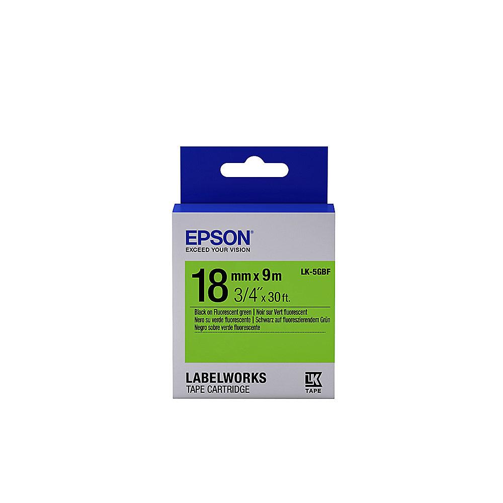 Epson C53S655005 Schriftband LK-5GBF klebend 18mmx9m schwarz/grün fluoreszierend