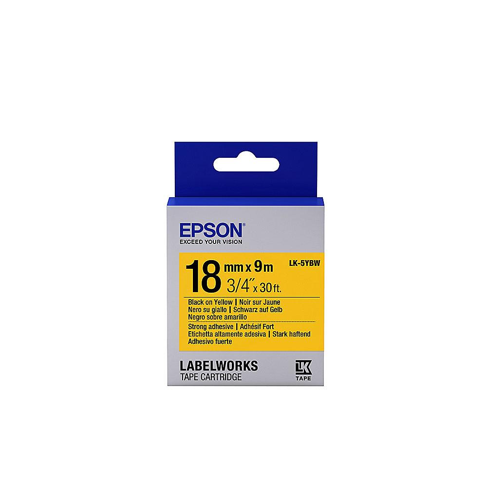 Epson C53S655010 Schriftband LK-5YBW stark klebend 18mmx9m schwarz auf gelb