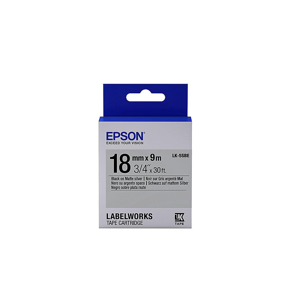 Epson C53S655013 Schriftband LK-5SBE klebend 18mmx9m matt schwarz / matt silber