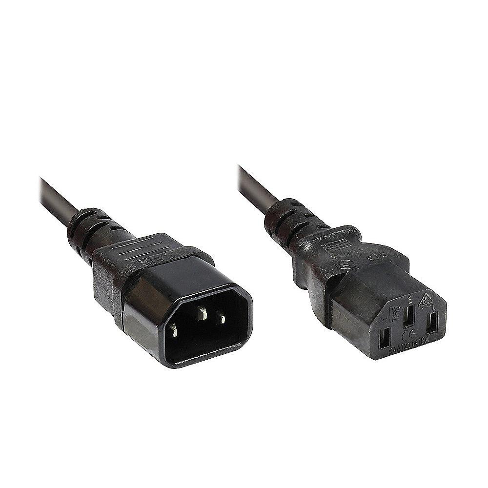 Good Connections Kaltgeräteverlängerung 1,8m C14 zu C13 Kabel schwarz