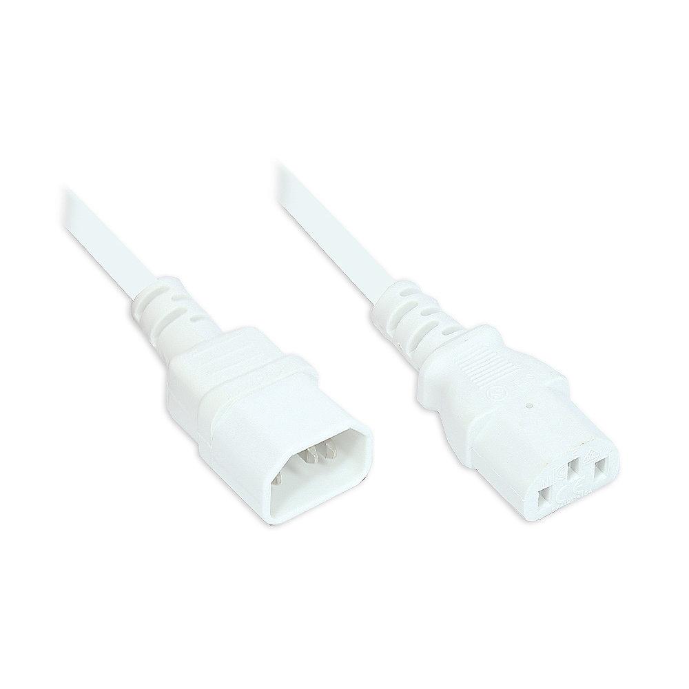 Good Connections Kaltgeräteverlängerung 3m C14 zu C13 Kabel weiß