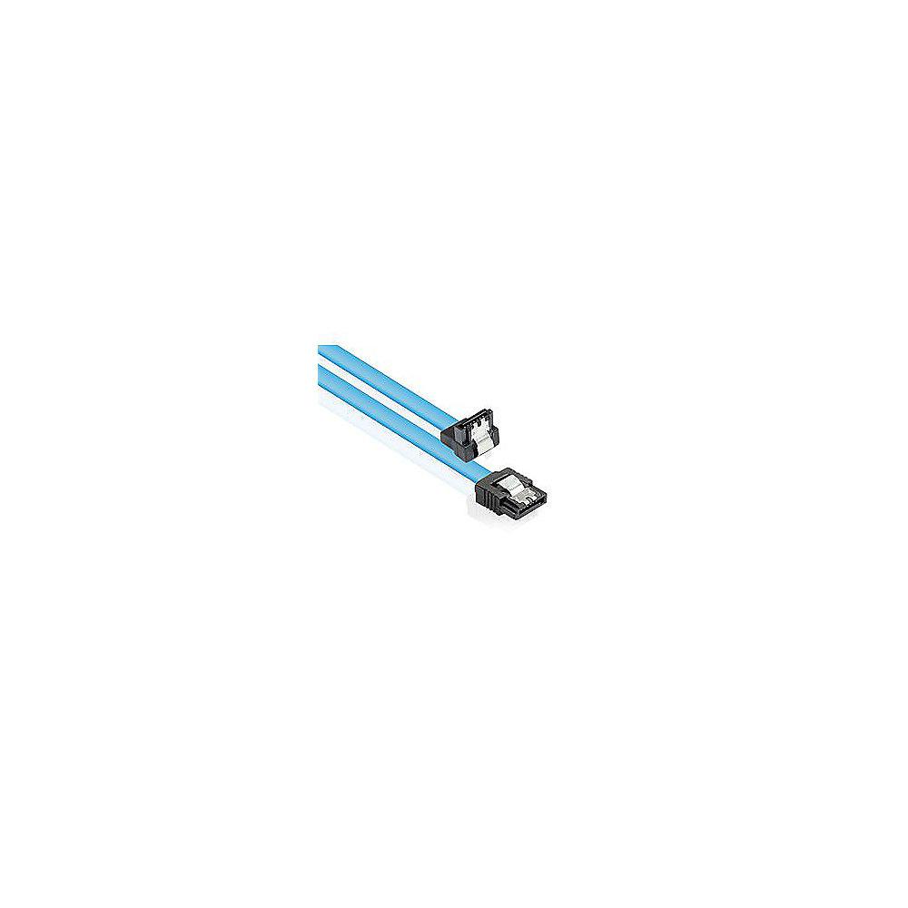 Good Connections SATA Anschlusskabel 1m 6Gb/s mit Metallclip gewinkelt blau