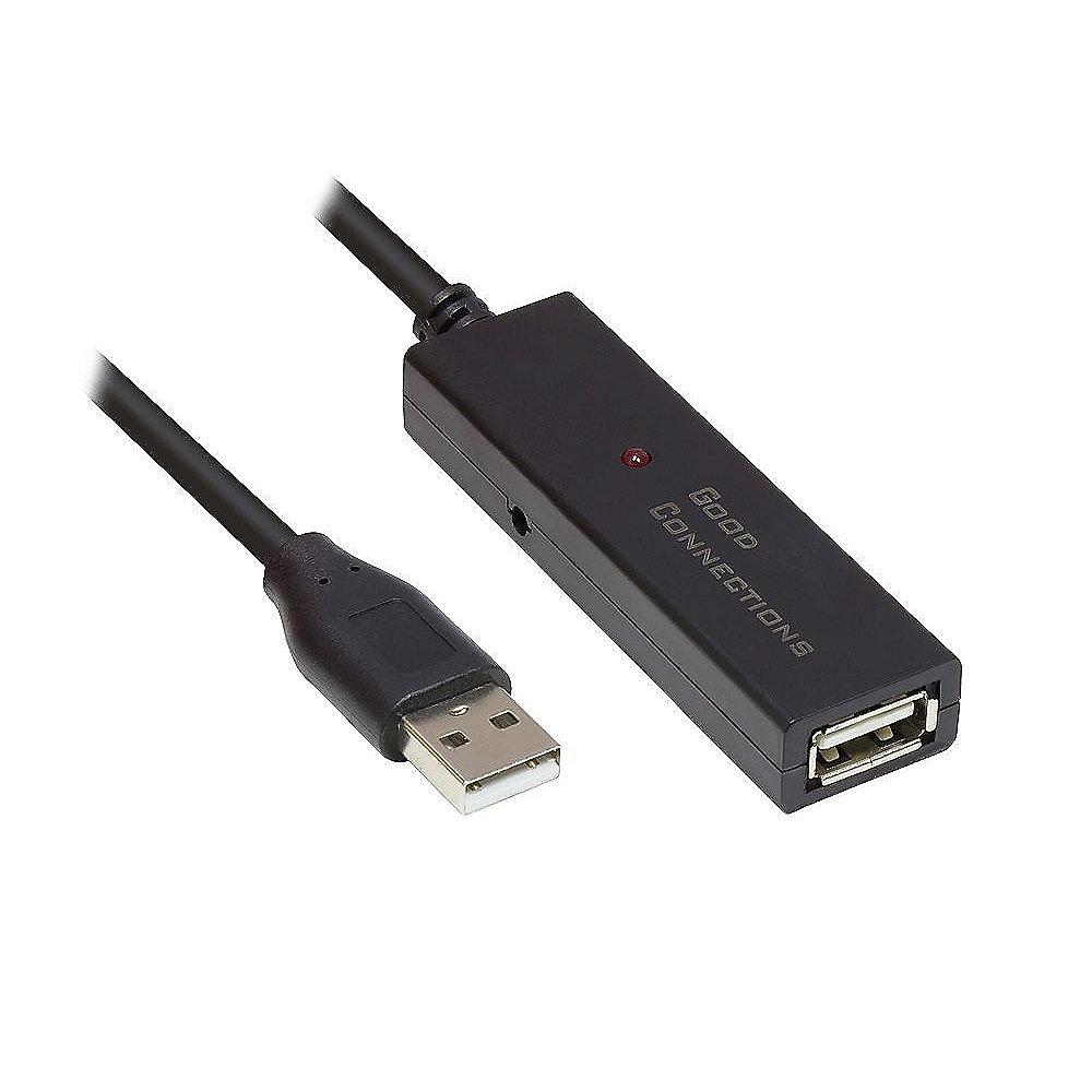 Good Connections USB 2.0 Aktives Verlängerungskabel 15m St. A zu Bu. A schwarz