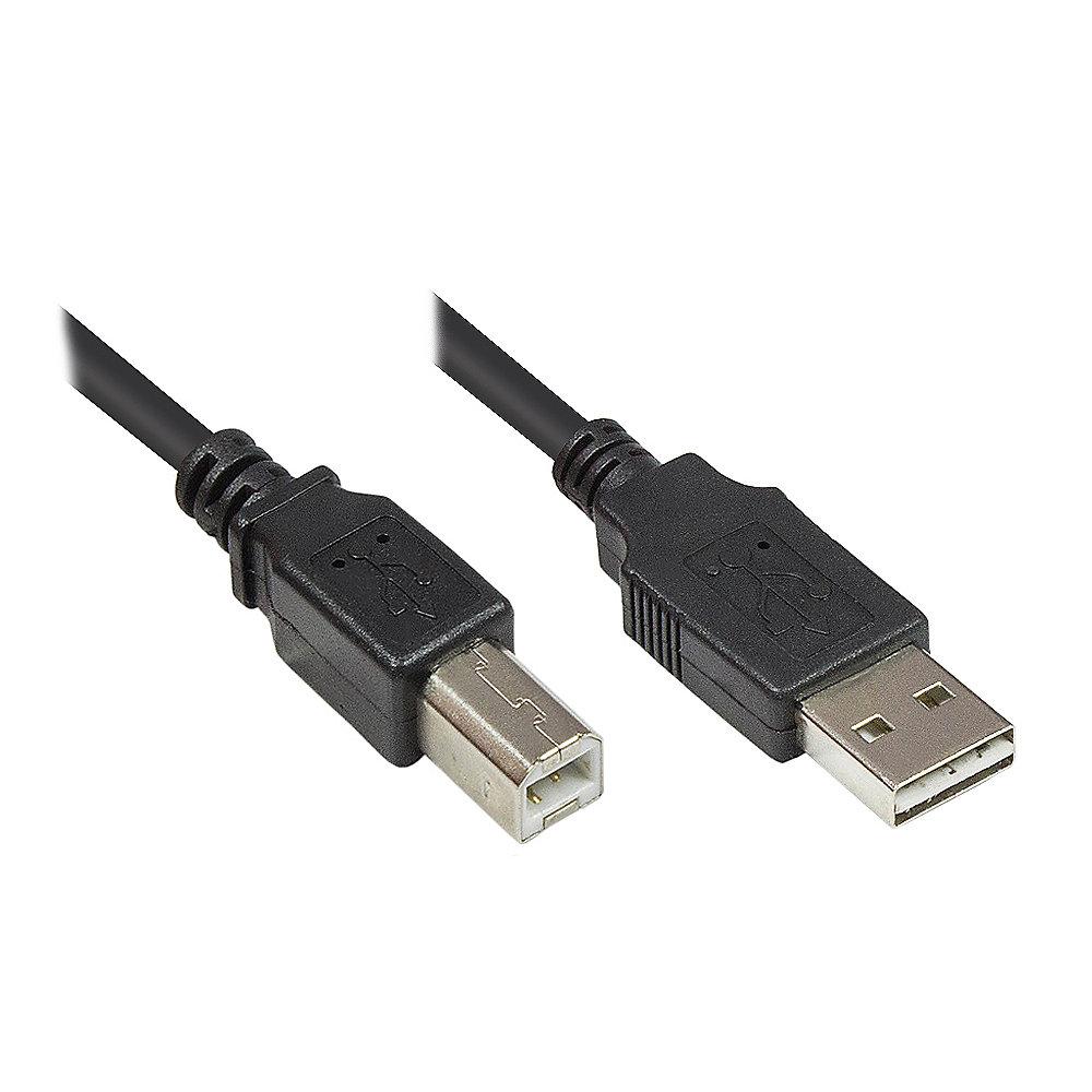 Good Connections USB 2.0 Anschlusskabel 1m A-B Stecker schwarz