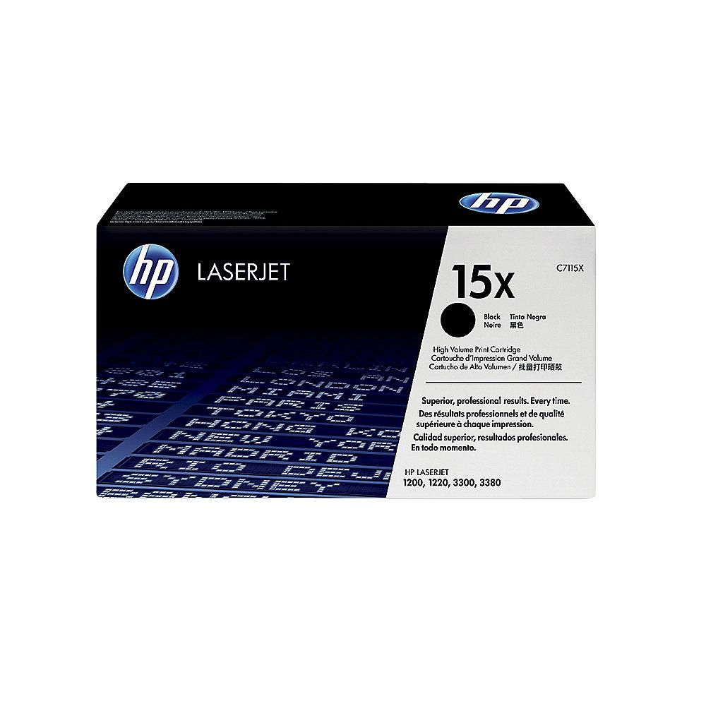 HP C7115X Original Tonerkassette 15X Schwarz für ca. 3.500 Seiten, HP, C7115X, Original, Tonerkassette, 15X, Schwarz, ca., 3.500, Seiten