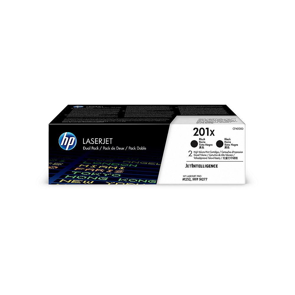 HP CF400XD Original Toner Schwarz 201X Doppelpack für 2x ca. 2.800 Seiten, HP, CF400XD, Original, Toner, Schwarz, 201X, Doppelpack, 2x, ca., 2.800, Seiten