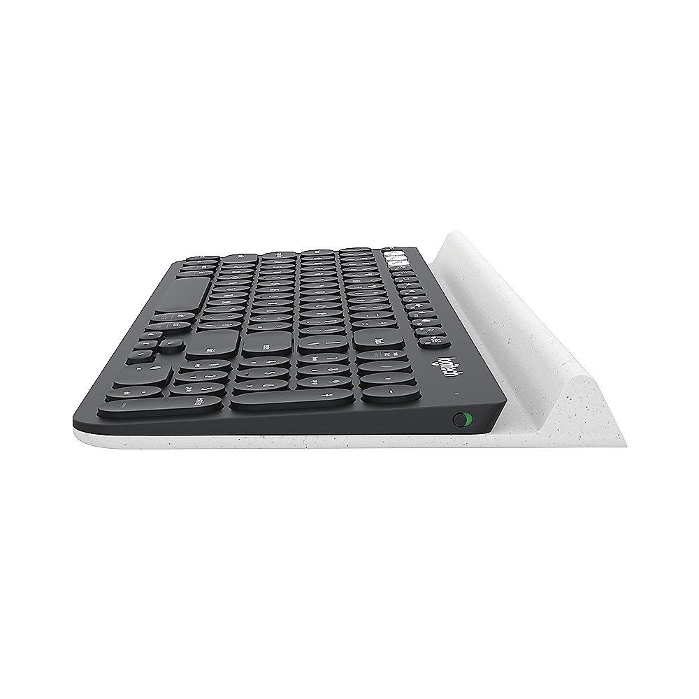 Logitech K780 Kabellose Tastatur Bluetooth für 3 Geräte Dunkelgrau 920-008034