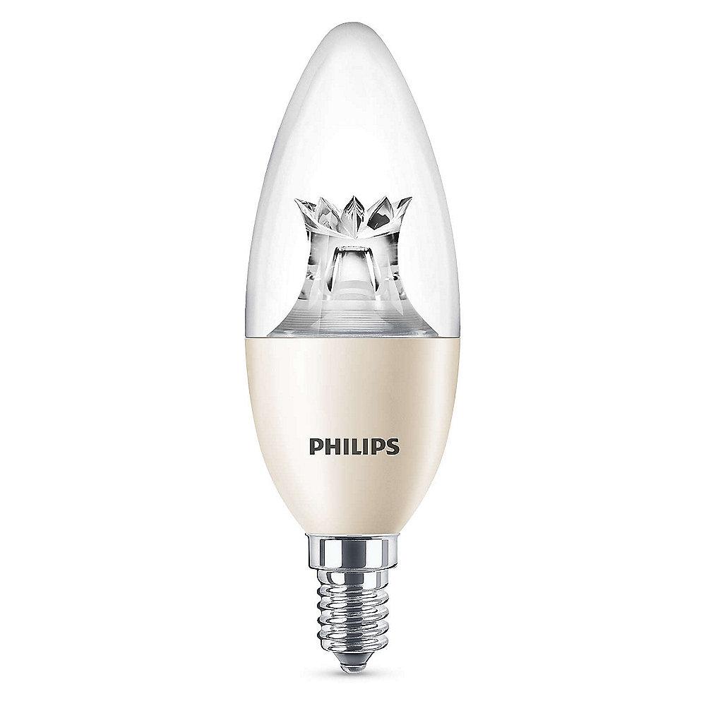 Philips LED Warmglow Kerze B40 8W (60W) E14 klar warmweiß dimmbar, Philips, LED, Warmglow, Kerze, B40, 8W, 60W, E14, klar, warmweiß, dimmbar