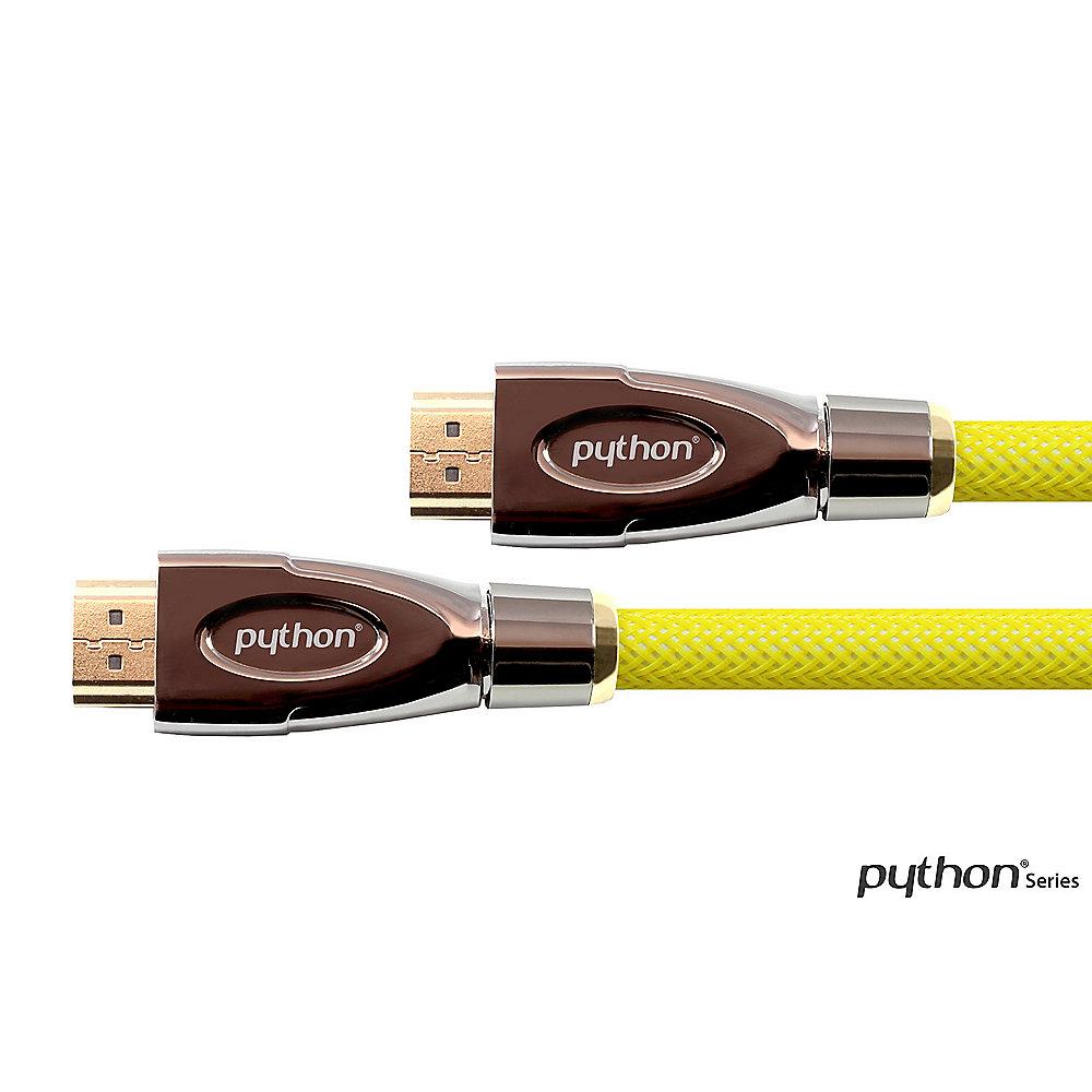 PYTHON HDMI 2.0 Kabel 25m Ethernet 4K*2K UHD aktiv vergoldet OFC gelb