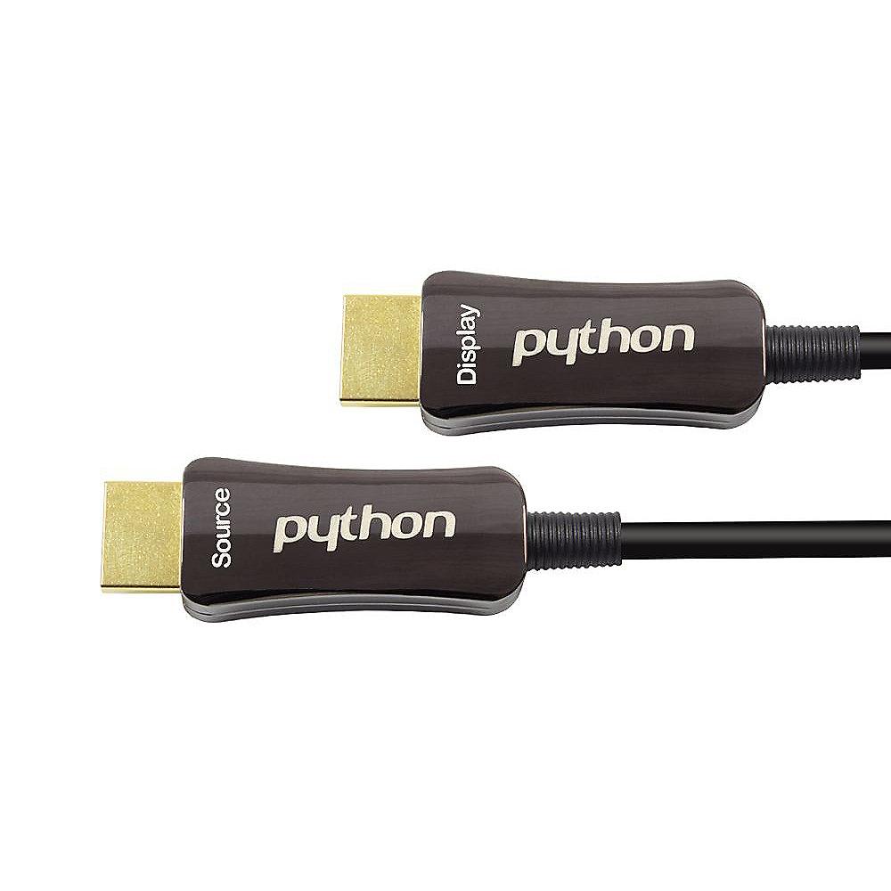 PYTHON Optisches Hybrid HDMI 2.0 Kabel 20m 4K*2K UHD vergoldet OFC schwarz, PYTHON, Optisches, Hybrid, HDMI, 2.0, Kabel, 20m, 4K*2K, UHD, vergoldet, OFC, schwarz