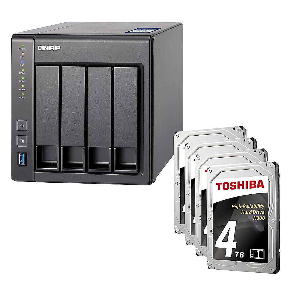 QNAP TS-431X-8G NAS System 4-Bay 16TB inkl. 4x 4TB Toshiba HDWQ140UZSVA