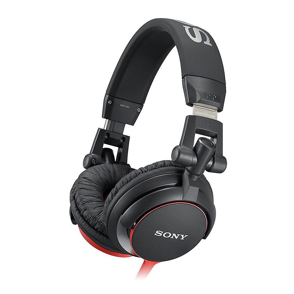 SONY MDR-V55R DJ Kopfhörer 40mm Treiber schwarz/rot