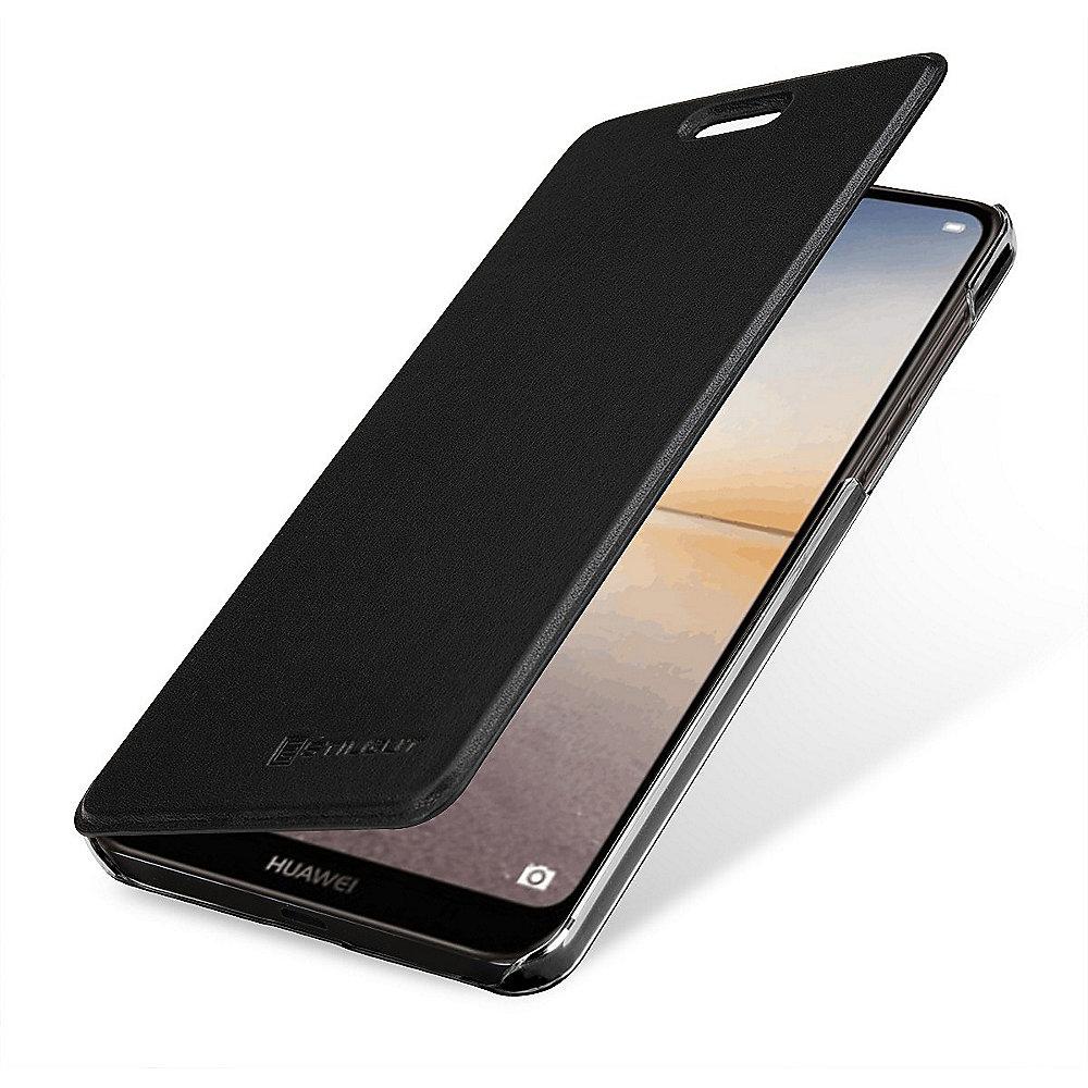 StilGut Book Type mit NFC/RFID Blocker für Huawei P20 Lite schwarz/transparent