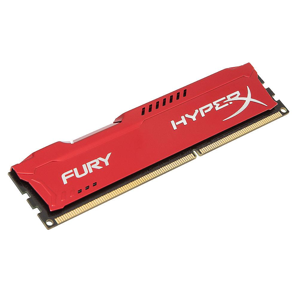 8GB HyperX Fury rot DDR3-1600 CL10 RAM, 8GB, HyperX, Fury, rot, DDR3-1600, CL10, RAM