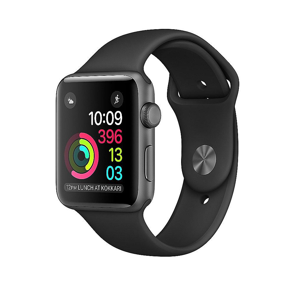 Apple Watch Series 1 42mm Aluminiumgehäuse Space Grau mit Sportarmband Schwarz