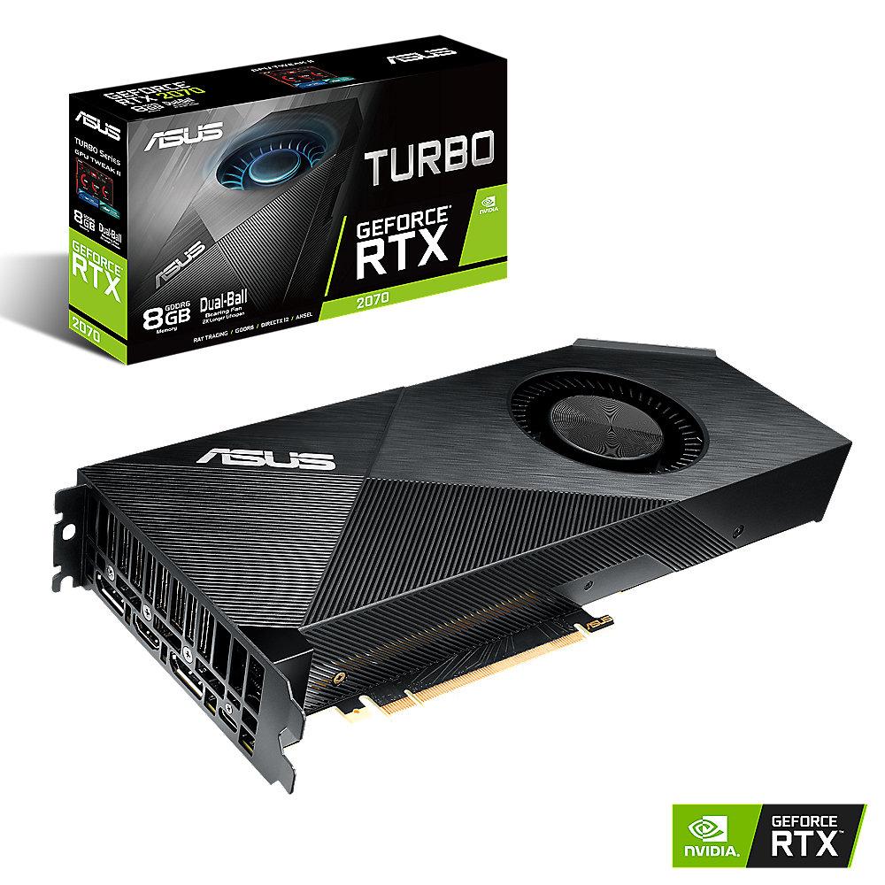 Asus GeForce RTX 2070 Turbo 8 GB GDDR6 Grafikkarte 2xDP/1xHDMI/USB, Asus, GeForce, RTX, 2070, Turbo, 8, GB, GDDR6, Grafikkarte, 2xDP/1xHDMI/USB