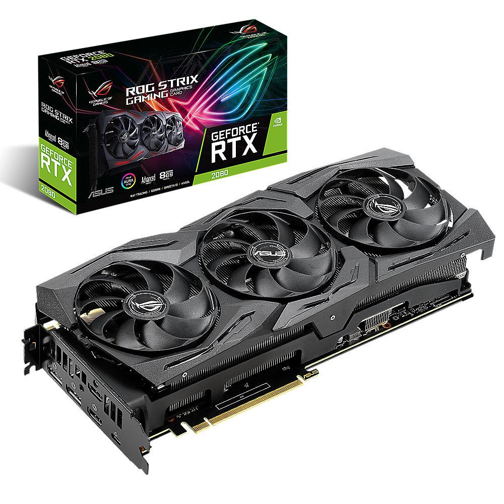 Asus GeForce RTX 2080 ROG Strix Adv. 8 GB GDDR6 Grafikkarte 2xDP/2xHDMI/USB, Asus, GeForce, RTX, 2080, ROG, Strix, Adv., 8, GB, GDDR6, Grafikkarte, 2xDP/2xHDMI/USB