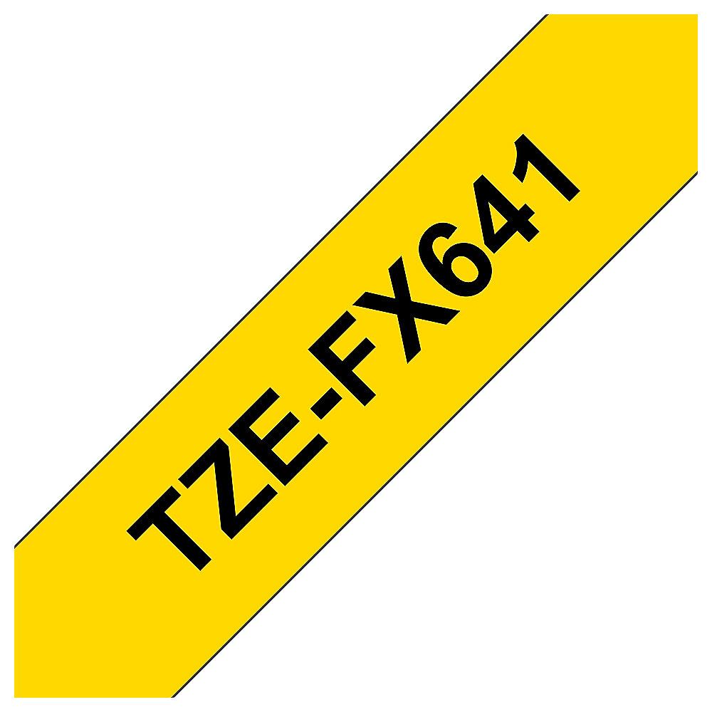 Brother TZe-FX641 Schriftband 18mm x 8m schwarz auf gelb Flexi-Tape