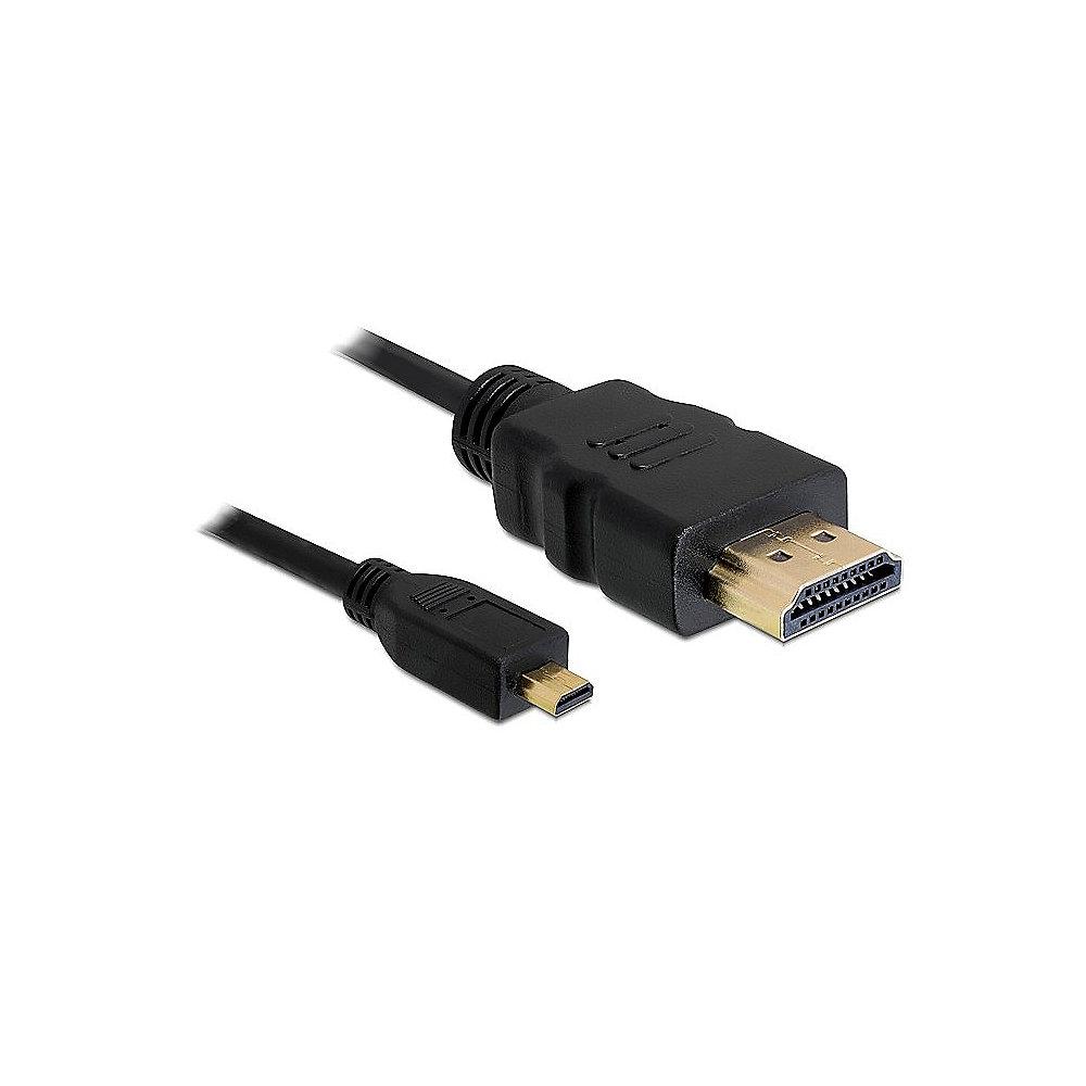 DeLOCK HDMI Kabel 1m High Speed Ethernet A zu micro-D St./St. schwarz, DeLOCK, HDMI, Kabel, 1m, High, Speed, Ethernet, A, micro-D, St./St., schwarz