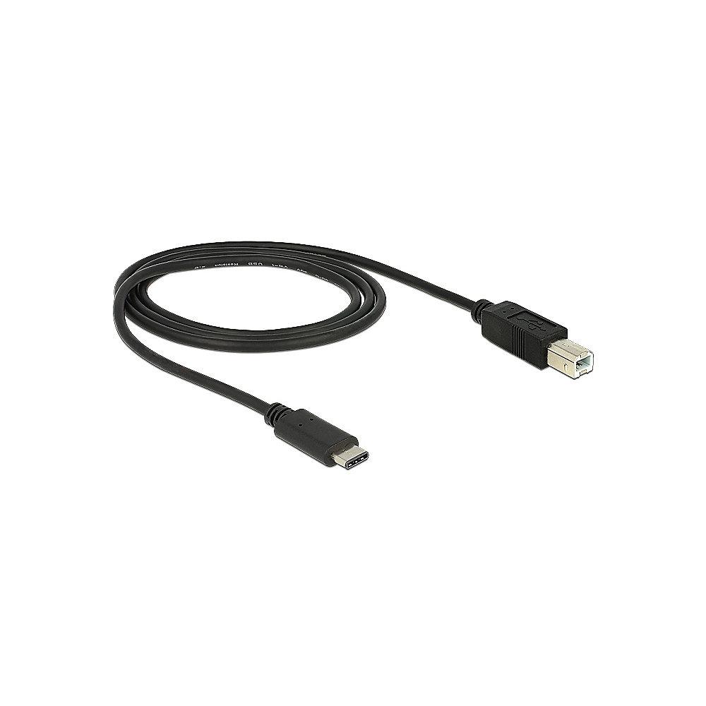 DeLOCK USB 2.0 Adapterkabel 1m C zu B St./St. 83601 schwarz, DeLOCK, USB, 2.0, Adapterkabel, 1m, C, B, St./St., 83601, schwarz