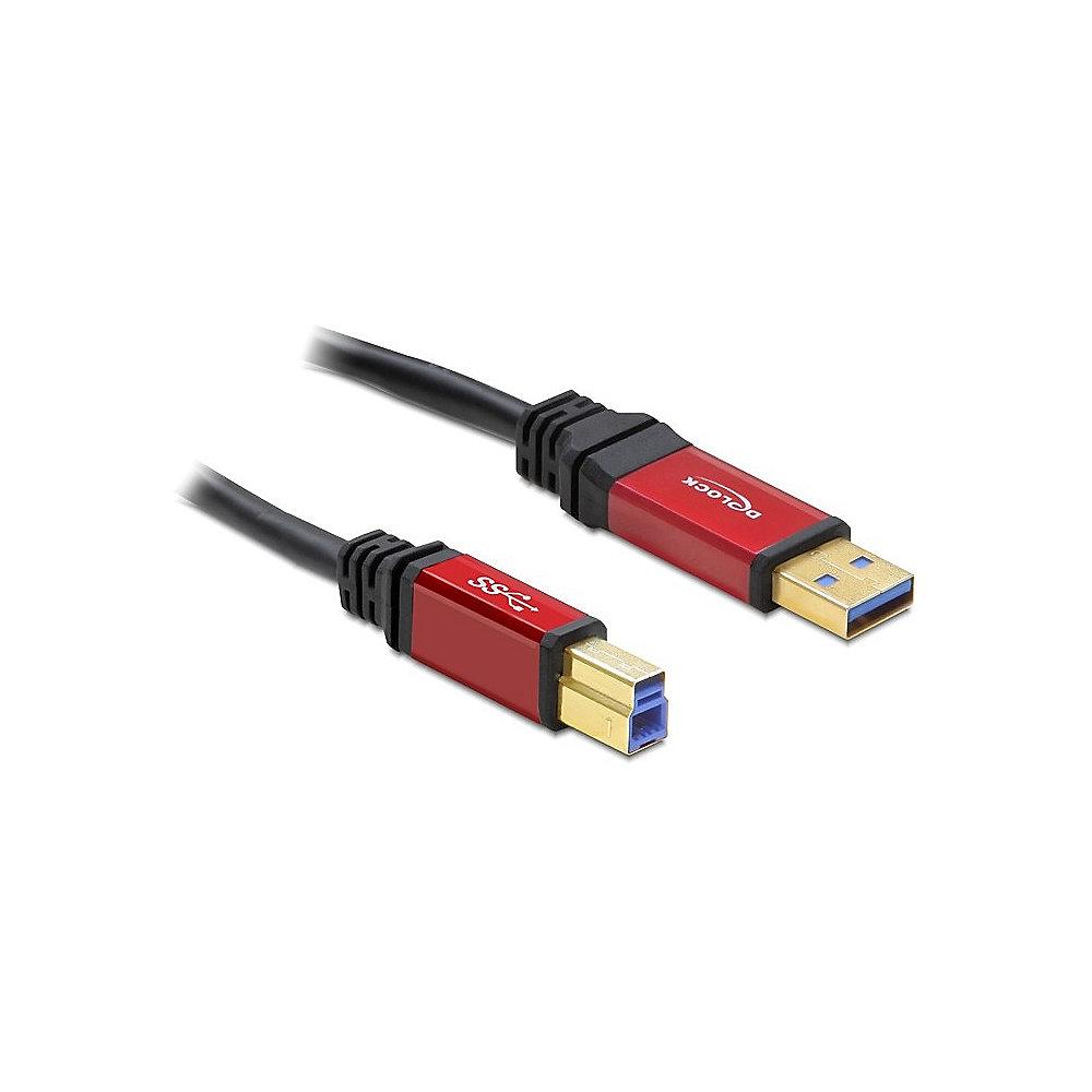 DeLOCK USB 3.0 Kabel 5m A zu B Premium St./St. 82759 schwarz, DeLOCK, USB, 3.0, Kabel, 5m, A, B, Premium, St./St., 82759, schwarz