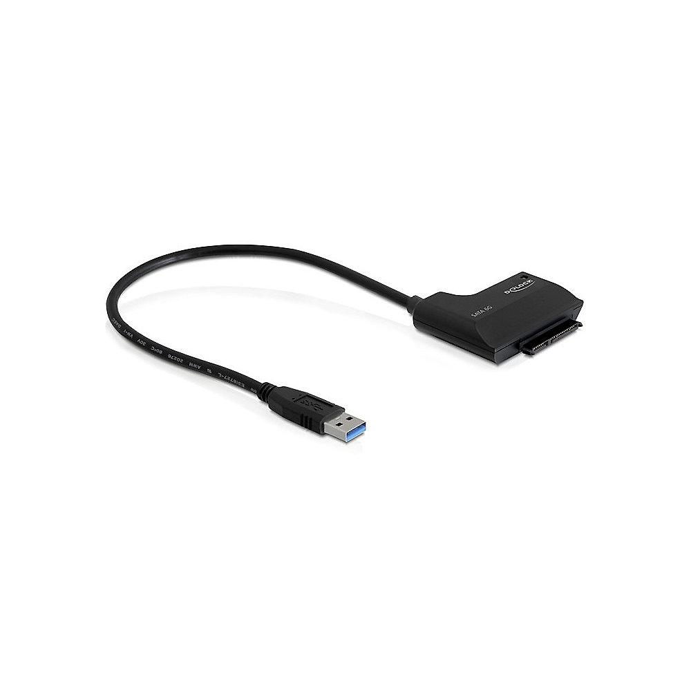 DeLOCK USB 3.0 Konverter zu SATA 6Gb/s St./St. 61882 schwarz, DeLOCK, USB, 3.0, Konverter, SATA, 6Gb/s, St./St., 61882, schwarz