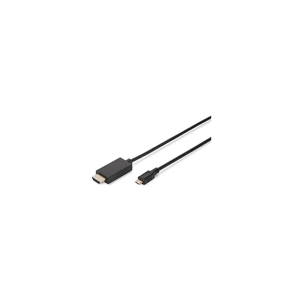 ednet MHL 1.0 Adapterkabel 1,5m micro USB-B zu HDMI A passiv 84348 schwarz