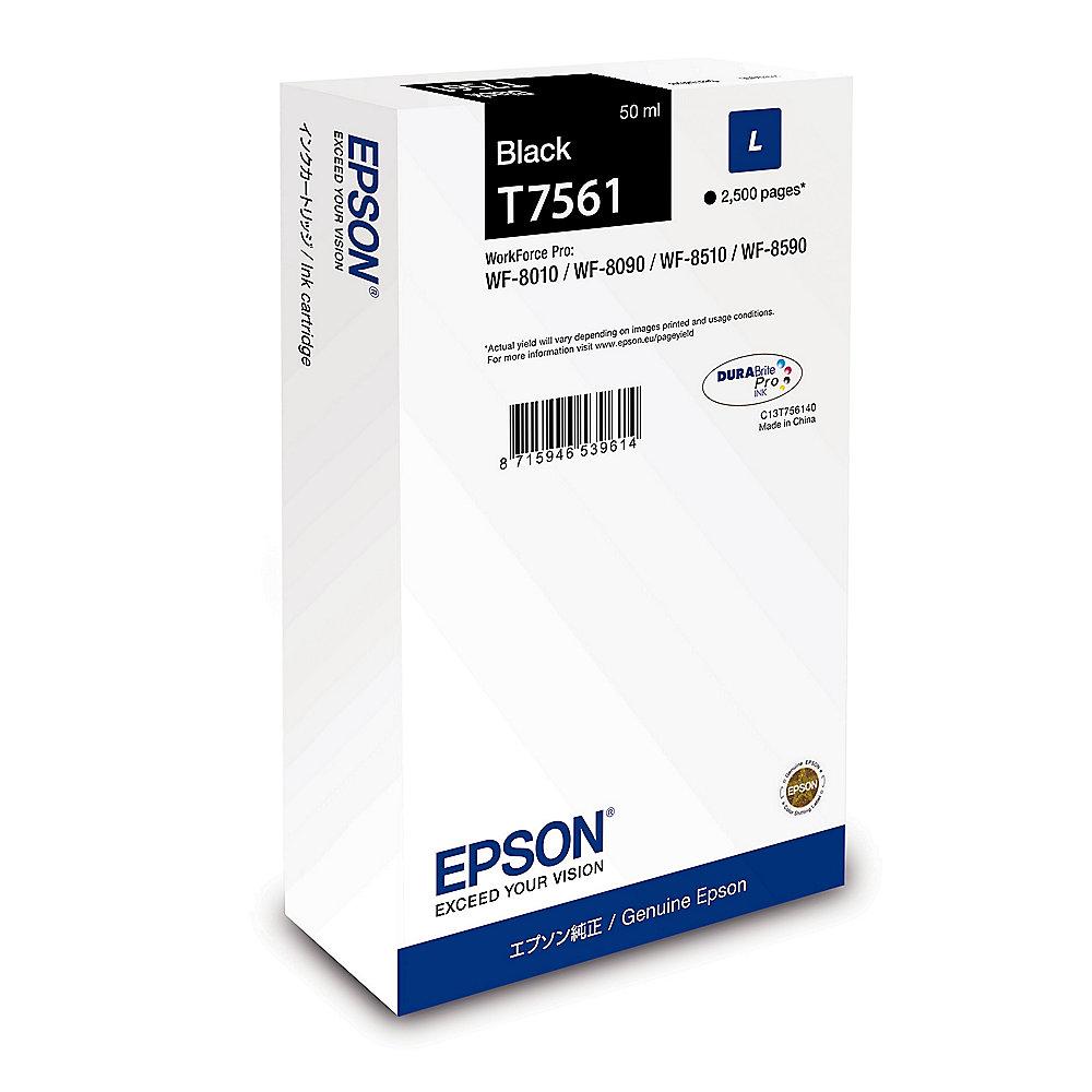 Epson C13T756140 Druckerpatrone schwarz T7561 (ca. 2.500 Seiten), Epson, C13T756140, Druckerpatrone, schwarz, T7561, ca., 2.500, Seiten,