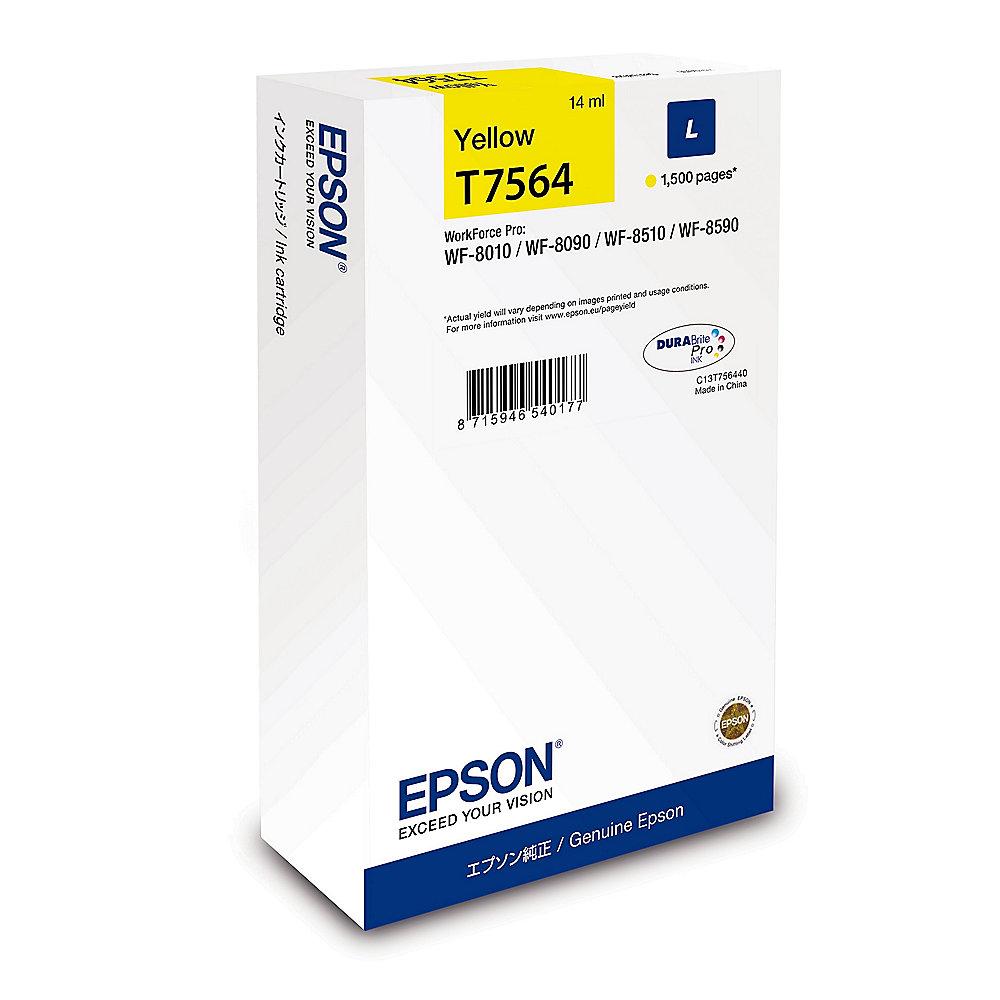 Epson C13T756440 Druckerpatrone gelb T7564 (ca. 1.500 Seiten), Epson, C13T756440, Druckerpatrone, gelb, T7564, ca., 1.500, Seiten,
