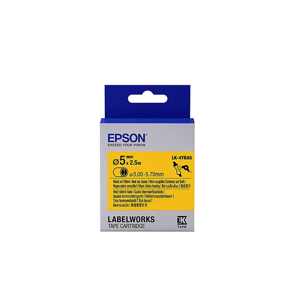 Epson C53S654906 Schrumpfschlauch LK-4YBA5 bedruckbar 5mmx2,5m schwarz/gelb