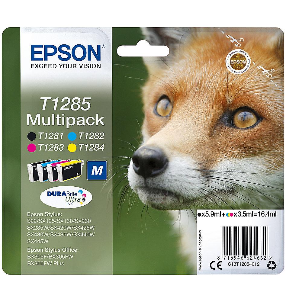 Epson Druckerpatronen Multipack T1285 / C13T12854012 (BK, C, M, Y)