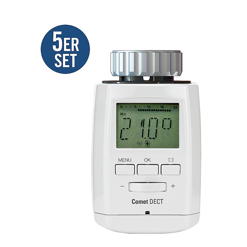 EUROtronic 5er SET Comet DECT Heizkörperthermostat für AVM FRITZ!Box weiß