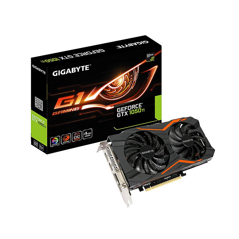 Gigabyte GeForce GTX 1050Ti G1 Gaming 4GB GDDR5 Grafikkarte DVI/2xHDMI/2xDP, Gigabyte, GeForce, GTX, 1050Ti, G1, Gaming, 4GB, GDDR5, Grafikkarte, DVI/2xHDMI/2xDP