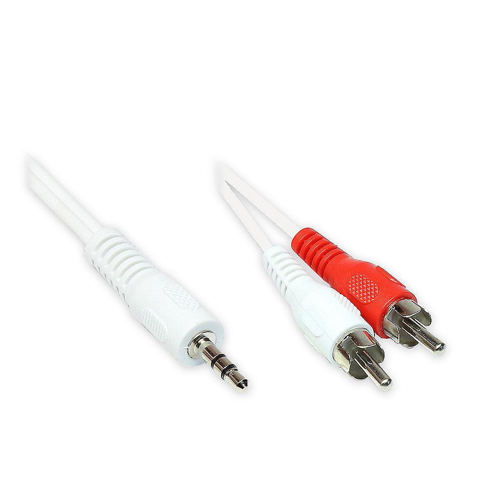 Good Connections 3,5mm Klinke 3m Stecker zu 2x Cinch Stecker weiß
