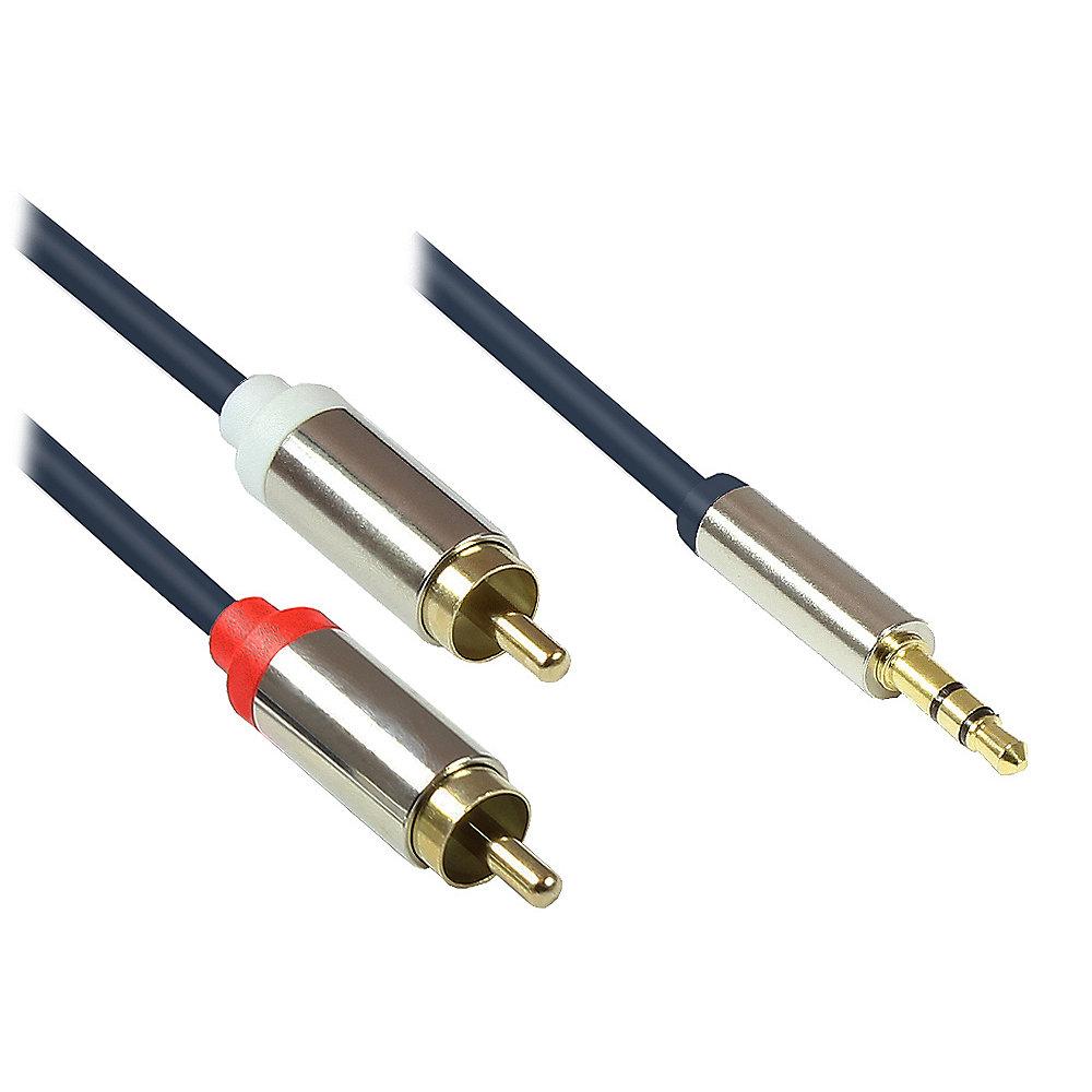 Good Connections 3,5mm Klinkenkabel 0,5m Stecker zu 2x RCA Stecker dunkelblau