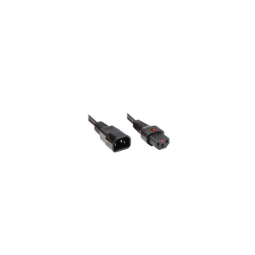 Good Connections Kaltgerätekabelverlängerung mit IEC Lock 3m, schwarz