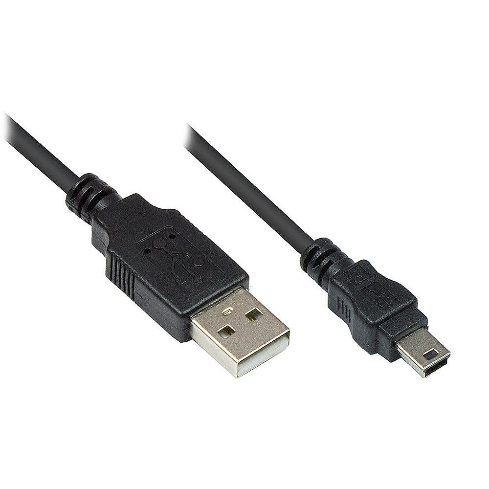 Good Connections USB 2.0 Anschlusskabel 0,3m St. A zu St. mini B 5-pin schwarz, Good, Connections, USB, 2.0, Anschlusskabel, 0,3m, St., A, St., mini, B, 5-pin, schwarz
