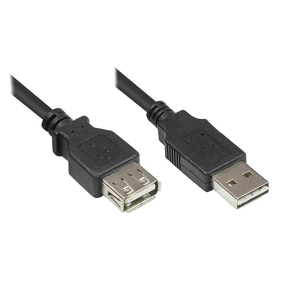 Good Connections USB 2.0 Verlängerungskabel 1m EASY St. A zu Bu. A schwarz