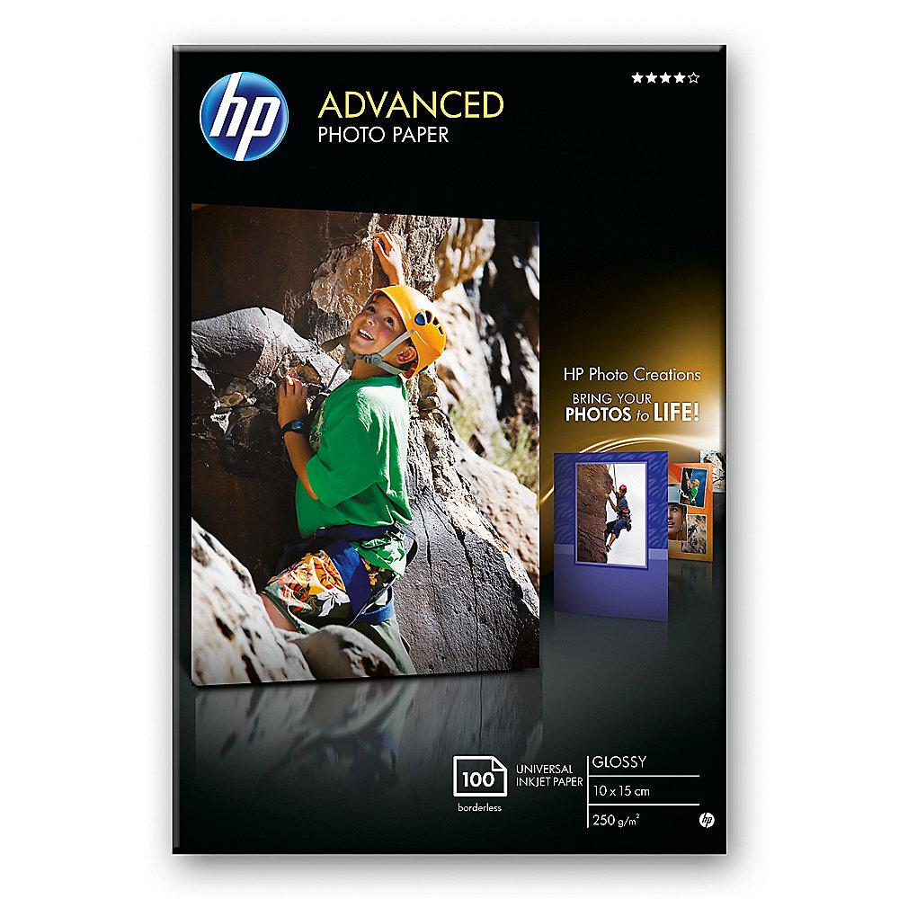 HP Q8692A Advanced Fotopapier hochglänzend, 100 Blatt, 10x15cm, 250 g/qm, HP, Q8692A, Advanced, Fotopapier, hochglänzend, 100, Blatt, 10x15cm, 250, g/qm