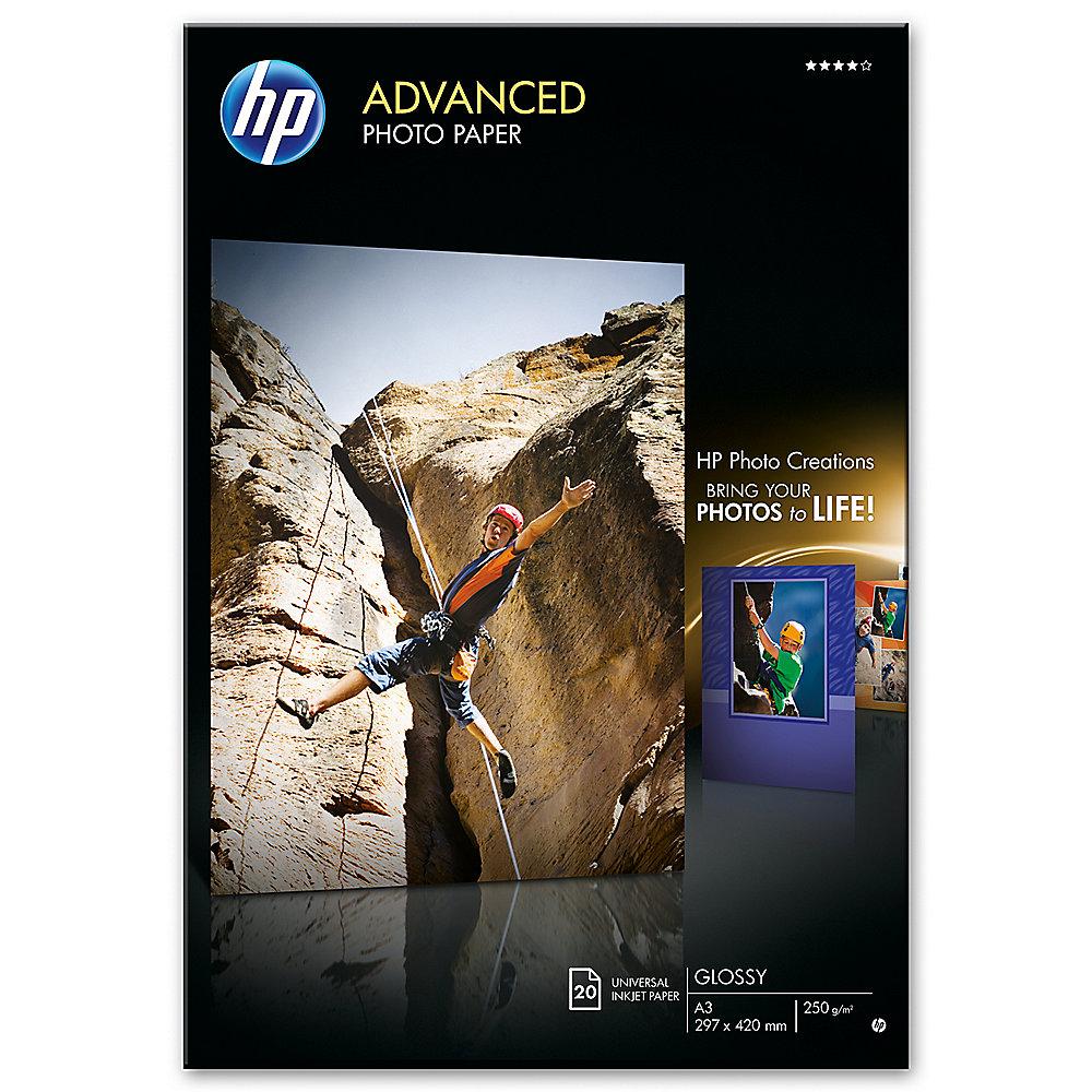 HP Q8697A Advanced Fotopapier hochglänzend, 20 Blatt, DIN A3, 250 g/qm, HP, Q8697A, Advanced, Fotopapier, hochglänzend, 20, Blatt, DIN, A3, 250, g/qm