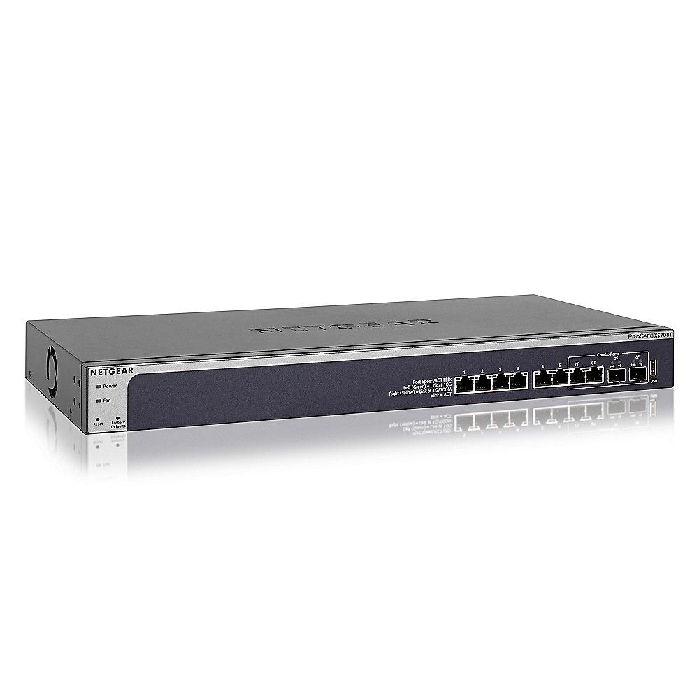 Netgear XS708T ProSafe 8x 10Gigabit Smart Switch (shared 2x SFP ), Netgear, XS708T, ProSafe, 8x, 10Gigabit, Smart, Switch, shared, 2x, SFP,