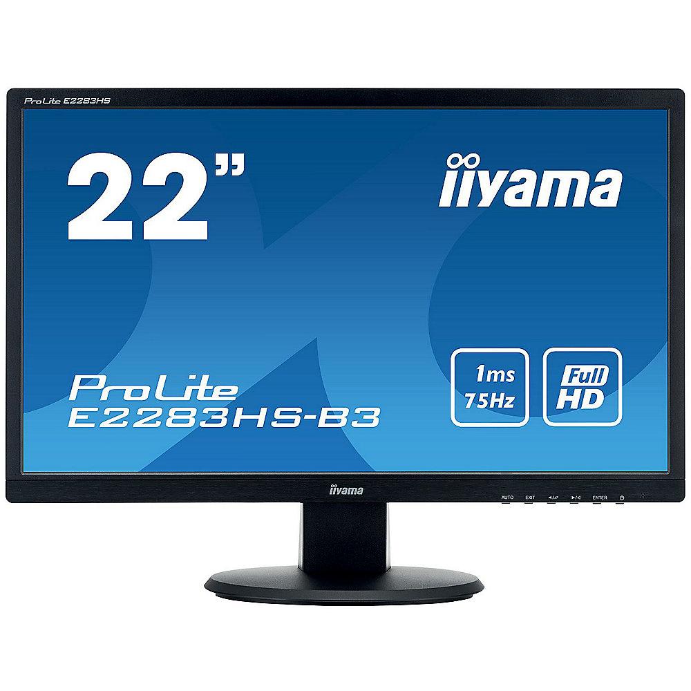 Projekt: iiyama ProLite E2283HS-B3 54,6cm (21,5") 16:9 FullHD VGA/DP/HDMI 1ms