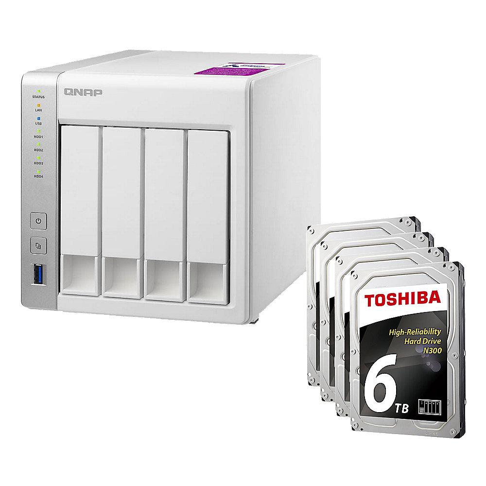 QNAP TS-431P2-1G NAS System 4-Bay 24TB inkl. 4x 6TB Toshiba HDWN160UZSVA