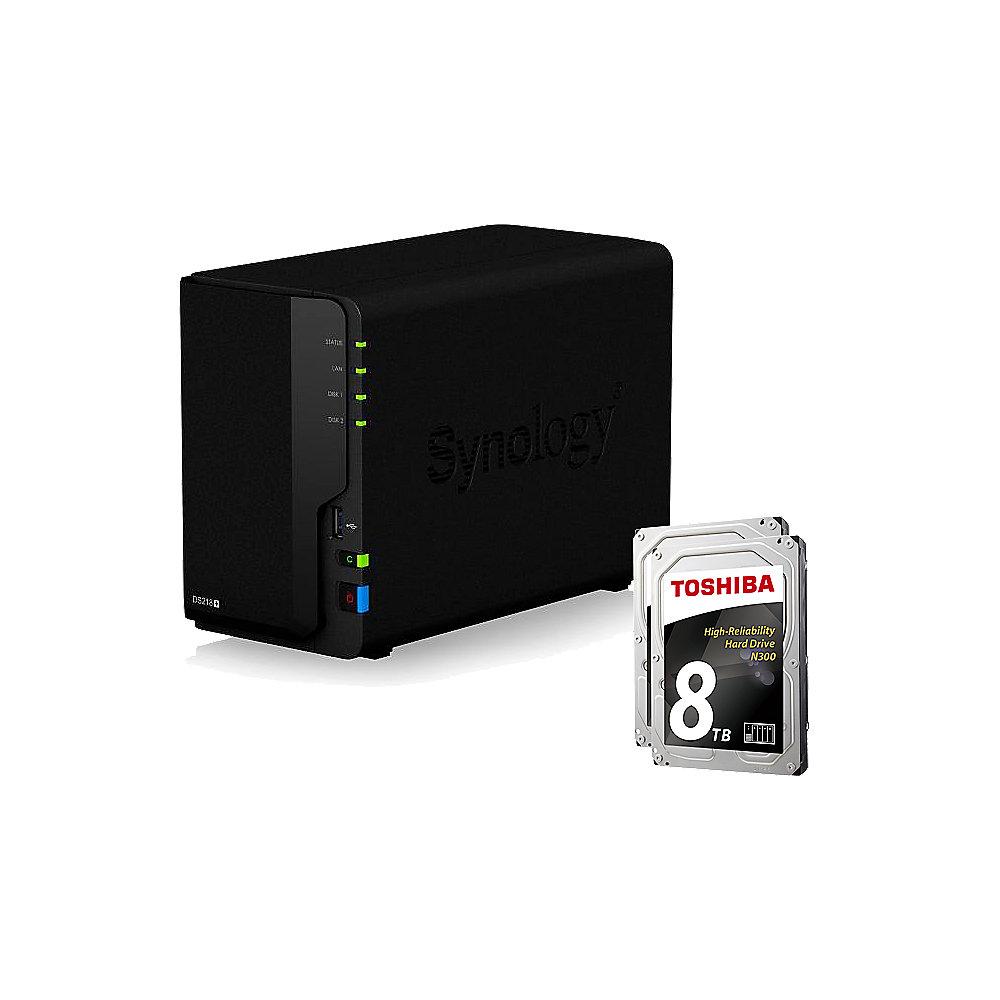Synology DS218  NAS System 2-Bay 16TB inkl. 2x 8TB Toshiba HDWN180UZSVA