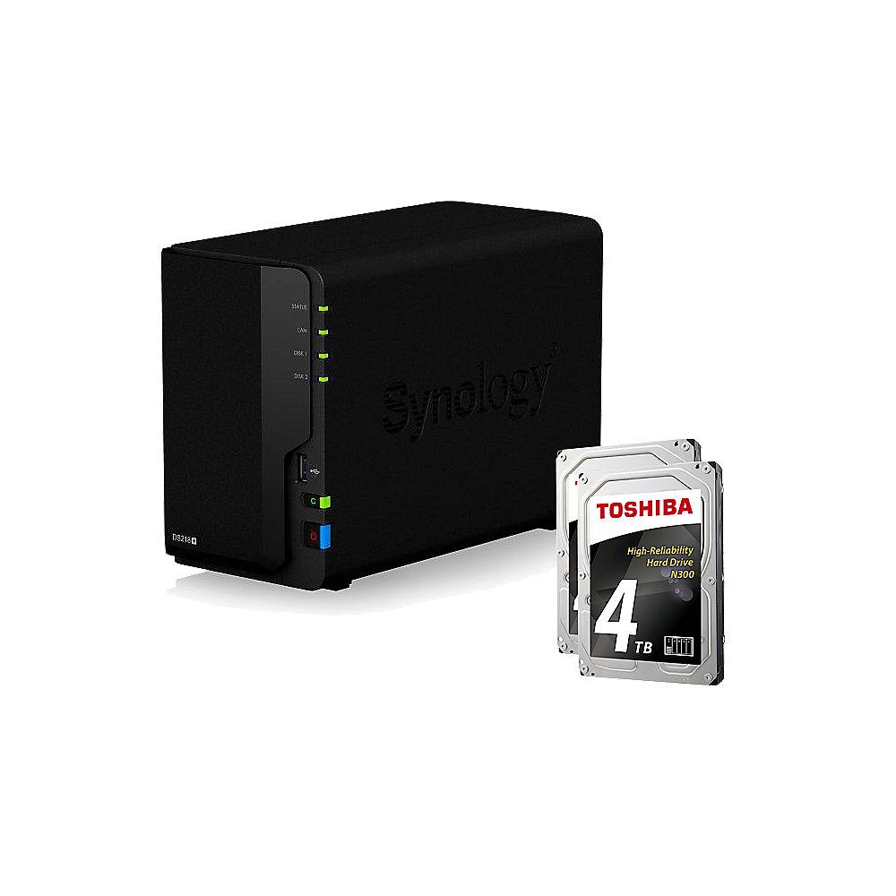 Synology DS218  NAS System 2-Bay 8TB inkl. 2x 4TB Toshiba HDWQ140UZSVA