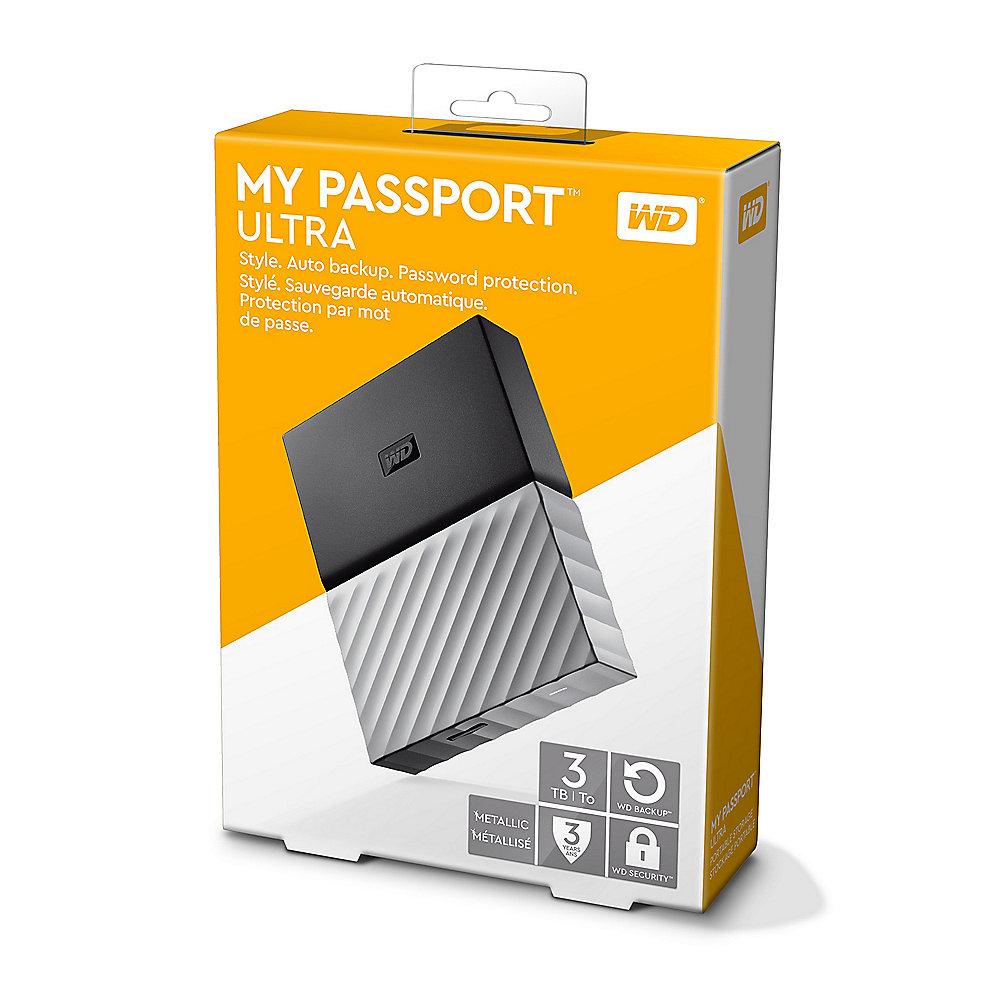 WD My Passport Ultra USB3.0 3TB 2.5zoll - Schwarz/Grau WDBFKT0030BGY-WESN