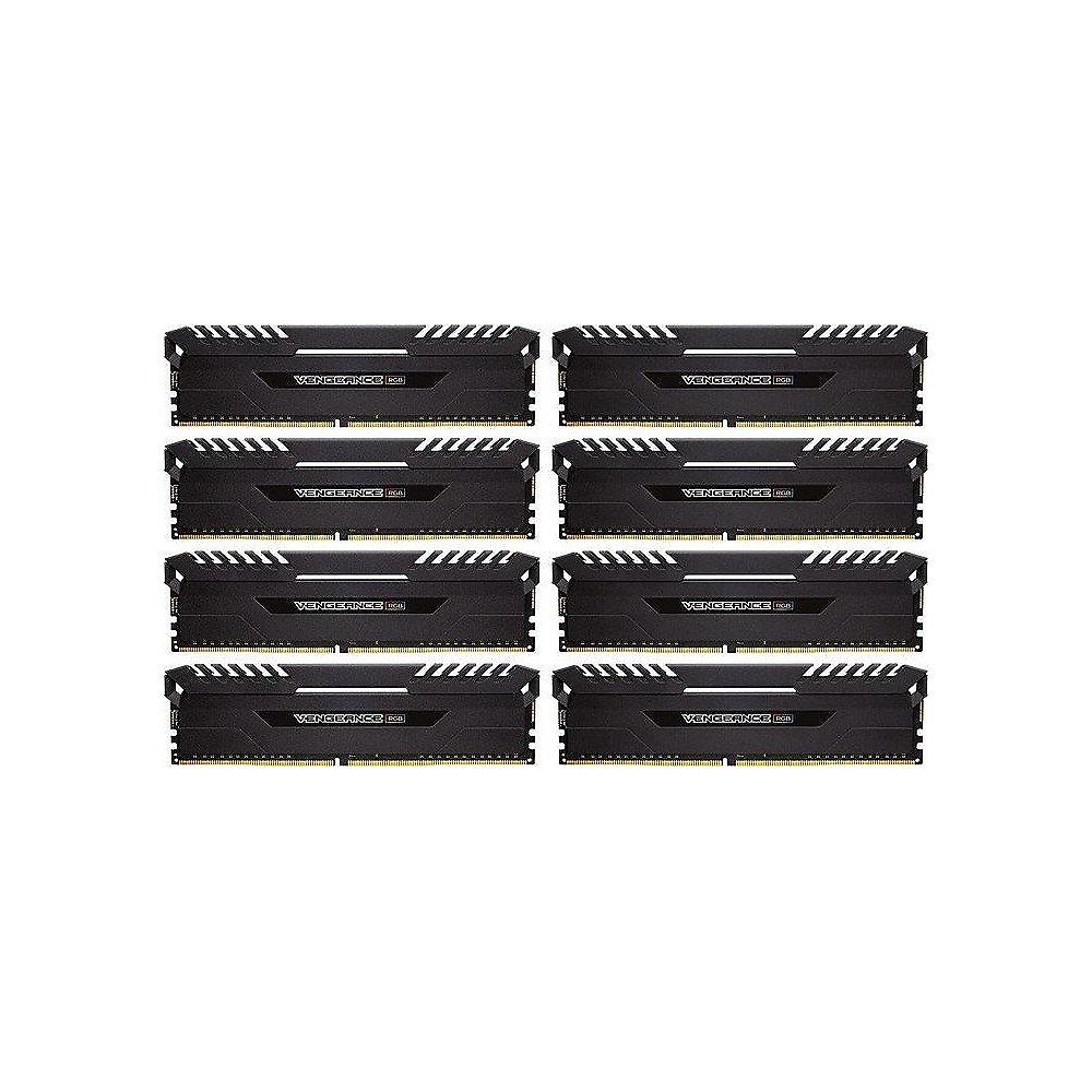 64GB (8x8GB) Corsair Vengeance RGB DDR4-2666 RAM CL16 (16-18-18-35) Kit, 64GB, 8x8GB, Corsair, Vengeance, RGB, DDR4-2666, RAM, CL16, 16-18-18-35, Kit