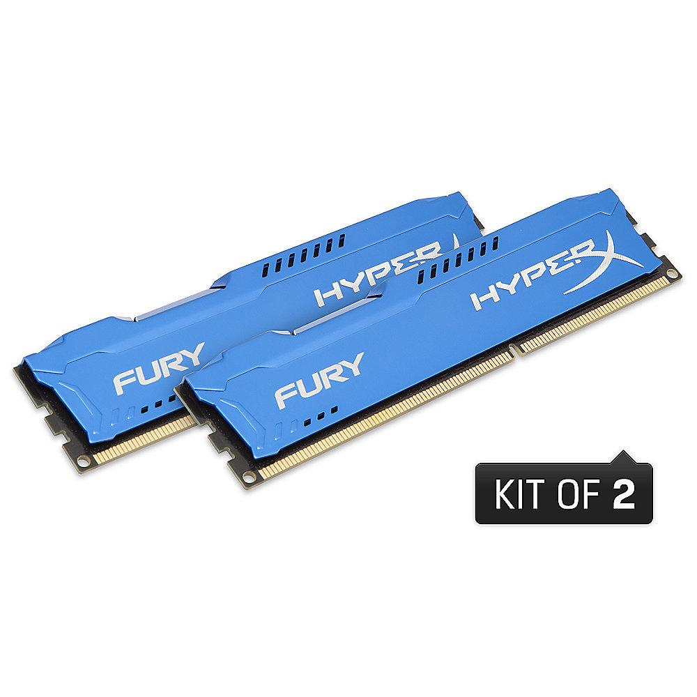 8GB (2x4GB) HyperX Fury blau DDR3-1600 CL10 RAM Kit, 8GB, 2x4GB, HyperX, Fury, blau, DDR3-1600, CL10, RAM, Kit